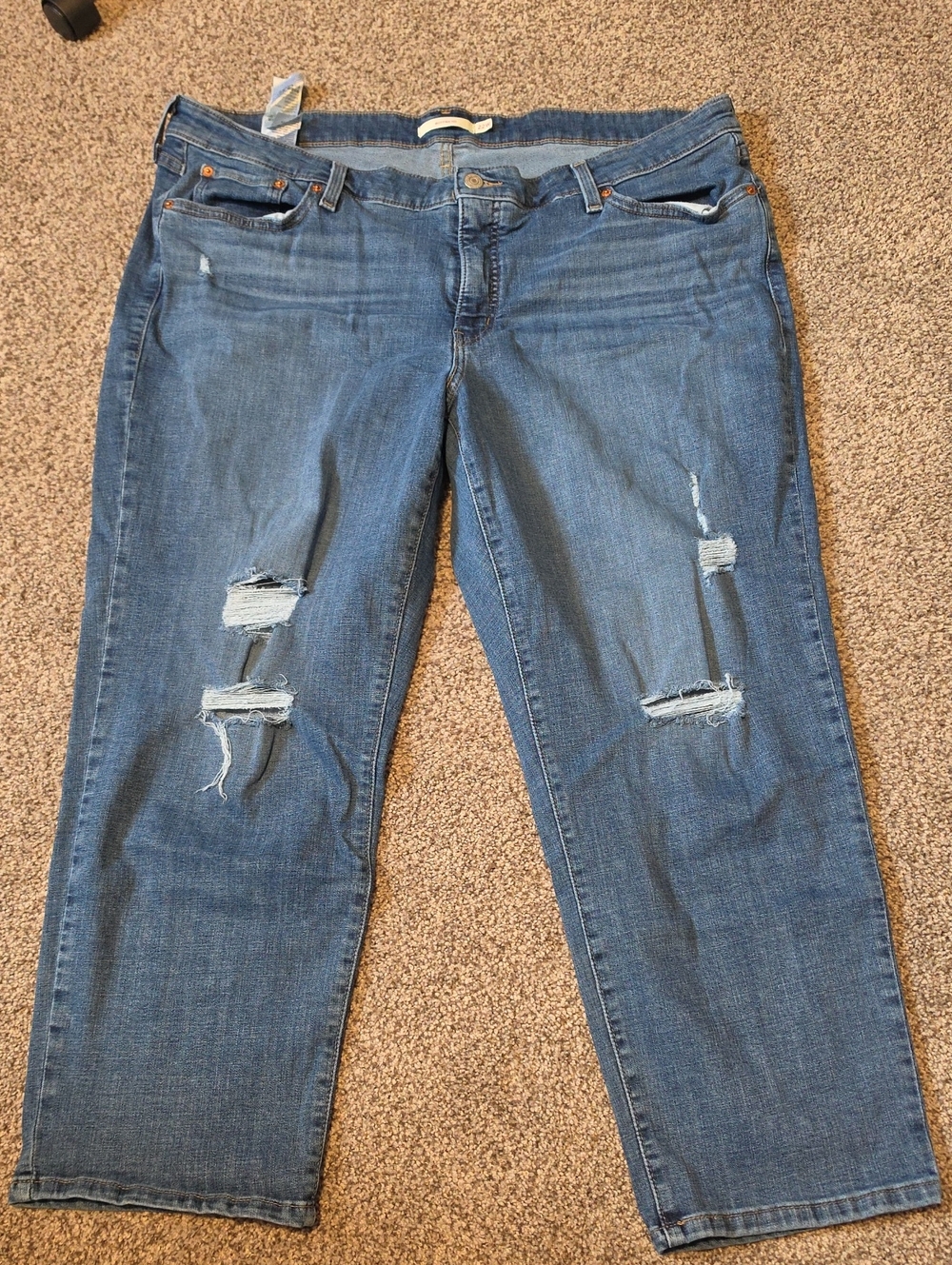 Women’s Distressed Blue Denim Jeans Size 22W